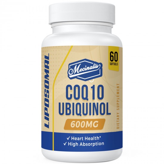 Mecinalis CoQ10 Dietary Supplement Liposomal CoQ10 Ubiquinol 600mg Softgels