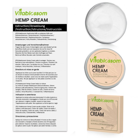 Vitablossom Pain Relief & Anti-inflammatory Hemp Cream - New and old mixed for sale *